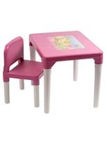 Mesa com 1 cadeira infantil Rosa princesa StyllBaby - StyllBaby