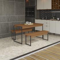 Mesa Com 2 Bancos Estilo Industrial Kappesberg Li013 Canela Preto Fosco Mesa Com 2 Bancos Estilo Industrial Kappesberg Li013 Canela Preto Fosco