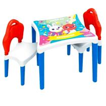 Mesa com 2 Cadeiras Infantil p/ Desenhar Pintar Fazer Lição