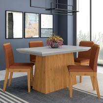 Mesa Com 4 Cadeiras 1,20 Mônaco Cinamom/off Whit/terrac - Móveis Arapongas