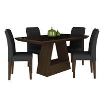 Mesa Com 4 Cadeiras 1,36 ávila Imbuia/preto/preto - Móveis Arapongas Mesa Com 4 Cadeiras 1,36 ávila Imbuia/preto/preto - Móveis Arapongas