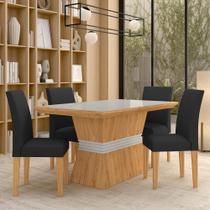 Mesa Com 4 Cadeiras 1,36 Versalhes Cin/off Whit/pre - Móveis Arapongas Mesa Com 4 Cadeiras 1,36 Versalhes Cin/off Whit/pre - Móveis Arapongas