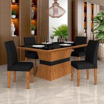 Mesa Com 4 Cadeiras 1,36 Versalhes Cin/preto/preto - Móveis Arapongas