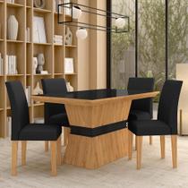 Mesa Com 4 Cadeiras 1,36 Versalhes Cin/preto/preto - Móveis Arapongas Mesa Com 4 Cadeiras 1,36 Versalhes Cin/preto/preto - Móveis Arapongas