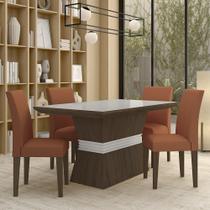 Mesa Com 4 Cadeiras 1,36 Versalhes Imb/off/terracot - Móveis Arapongas Mesa Com 4 Cadeiras 1,36 Versalhes Imb/off/terracot - Móveis Arapongas