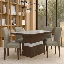 Mesa Com 4 Cadeiras 1,36 Versalhes Imb/off Whit/beg - Móveis Arapongas