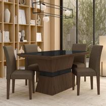 Mesa Com 4 Cadeiras 1,36 Versalhes Imb/preto/capucc - Móveis Arapongas Mesa Com 4 Cadeiras 1,36 Versalhes Imb/preto/capucc - Móveis Arapongas