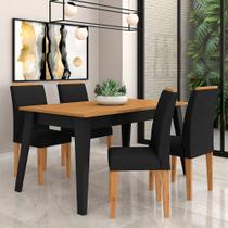 Mesa Com 4 Cadeiras Benim Preto Fosc/cinamomo/preto - Móveis Arapongas