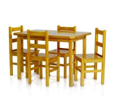 Mesa Com 4 Cadeiras de Madeira Maciça 115x75 Bonacor B Cerejeira - Bonafé