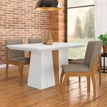 Mesa Com 4 Cadeiras Dona Branco/cinamomo/capuccino - Móveis Arapongas