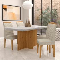 Mesa Com 4 Cadeiras Duda 1,36 Cin/off White/bege - Móveis Arapongas