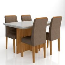 Mesa Com 4 Cadeiras Duda 1,36 Cin/off White/capucci - Móveis Arapongas