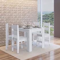 Mesa com 4 Cadeiras em 100%MDF Branco Lilies Móveis