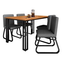 Mesa Com 4 Cadeiras Industrial 1,36 Deli Pt/cin/cnz - Móveis Arapongas