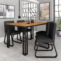 Mesa Com 4 Cadeiras Industrial 1,36 Deli Pt/cin/gft - Móveis Arapongas
