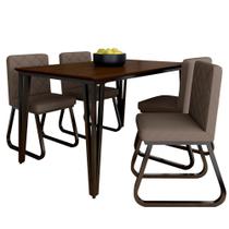 Mesa Com 4 Cadeiras Industrial 1,36 Ibiza Pt/im/cap - Móveis Arapongas Mesa Com 4 Cadeiras Industrial 1,36 Ibiza Pt/im/cap - Móveis Arapongas