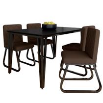 Mesa Com 4 Cadeiras Industrial 1,36 Ibiza Pt/pt/mar - Móveis Arapongas