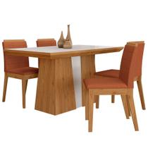 Mesa Com 4 Cadeiras Kiara 1,36 Cin/off White/terra - Móveis Arapongas Mesa Com 4 Cadeiras Kiara 1,36 Cin/off White/terra - Móveis Arapongas