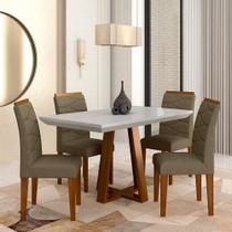 Mesa Com 4 Cadeiras Monterey 1,20 Cin/off/capuccino - Móveis Arapongas Mesa Com 4 Cadeiras Monterey 1,20 Cin/off/capuccino - Móveis Arapongas