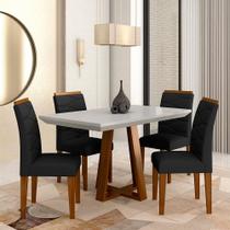 Mesa Com 4 Cadeiras Monterey 1,20 Cin/off/preto - Móveis Arapongas