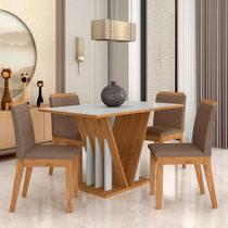 Mesa Com 4 Cadeiras Natalia 1,36 Cinamomo/bra/capuc - Móveis Arapongas Mesa Com 4 Cadeiras Natalia 1,36 Cinamomo/bra/capuc - Móveis Arapongas