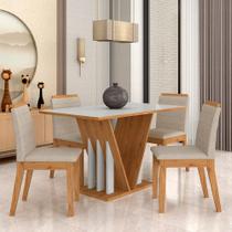 Mesa Com 4 Cadeiras Natalia 1,36 Cinamomo/bran/bege - Móveis Arapongas Mesa Com 4 Cadeiras Natalia 1,36 Cinamomo/bran/bege - Móveis Arapongas