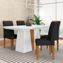 Mesa Com 4 Cadeiras Nepal 1,36 Branco/cinam/preto - Móveis Arapongas
