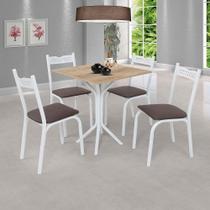 Mesa Com 4 Cadeiras Para Cozinha 68 cm Branco Carvalho Ana Ciplafe