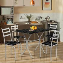 Mesa Com 4 Cadeiras Para Cozinha Branco Palmas Shop JM