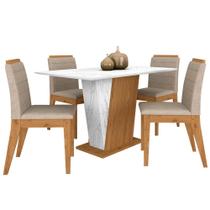 Mesa Com 4 Cadeiras Qatar 1,20 Cin/carraro Bra/beg - Móveis Arapongas Mesa Com 4 Cadeiras Qatar 1,20 Cin/carraro Bra/beg - Móveis Arapongas