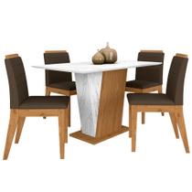 Mesa Com 4 Cadeiras Qatar 1,20 Cin/carraro Bra/mar - Móveis Arapongas Mesa Com 4 Cadeiras Qatar 1,20 Cin/carraro Bra/mar - Móveis Arapongas