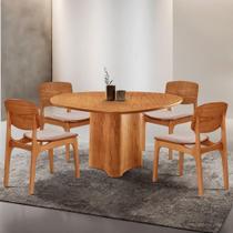 Mesa Com 4 Cadeiras Selene Malta Gold Moderna Mobília Brisa/ Imbuia Nat. Mesa Com 4 Cadeiras Selene Malta Gold Moderna Mobília Brisa/ Imbuia Nat.