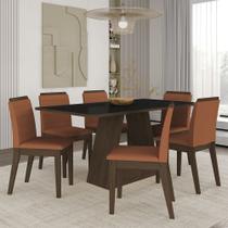 Mesa Com 6 Cadeiras 1,60 Nápoles Imbuia/pret/terrac - Móveis Arapongas Mesa Com 6 Cadeiras 1,60 Nápoles Imbuia/pret/terrac - Móveis Arapongas