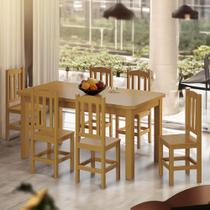 Mesa Com 6 Cadeiras Em Madeira Maciça 160cm Marrom Sapphira Shop Jm