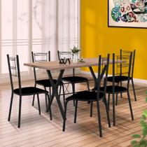 Mesa Com 6 Cadeiras Para Cozinha Preto Kendall Shop Jm