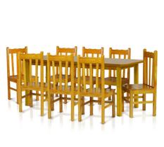 Mesa Com 8 Cadeiras de Madeira Maciça 220x88 Bonacor A Cerejeira