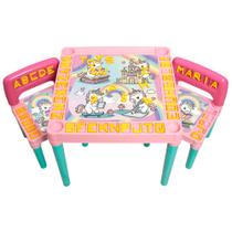 Mesa com Cadeira Didatica com Numeros e Alfabeto para Menina Mesa com Cadeira Didatica com Numeros e Alfabeto para Menina