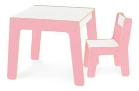 Mesa com cadeira infantil - rosa r.990 junges