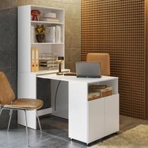Mesa Com Estante Escritório Veneza Branco Mesa Com Estante Escritório Veneza Branco