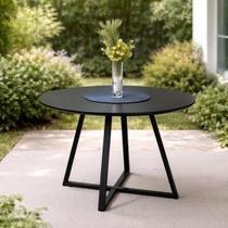 Mesa com Pés de Ferro Jantar Laís 110 Cm Modelo Industrial Preto Mesa com Pés de Ferro Jantar Laís 110 Cm Modelo Industrial Preto
