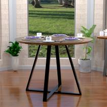 Mesa com Pés de Ferro Jantar Laís 90 Cm Modelo Industrial Imbuia Mesa com Pés de Ferro Jantar Laís 90 Cm Modelo Industrial Imbuia