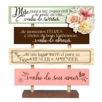 Mesa com plaquinha e aplique mãe nunca me esquecerei 19x18