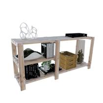 Mesa Com Prateleiras Moderna De Maciça Treliça Para Lavabo 110x50cm