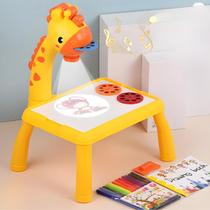 Mesa Com Projetor Mesinha De Desenho Infantil Girafa