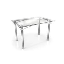 Mesa com Tampo de Vidro Retangular 120x80cm Elba Crome