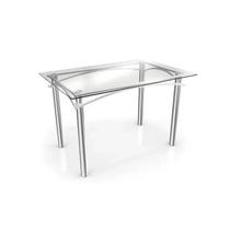 Mesa com Tampo de Vidro Retangular 120x80cm Elba Crome Prata/Cromado