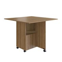 Mesa com Tampo Dobrável Berlim Mel Nova Móbile 73x90x90cm Mesa com Tampo Dobrável Berlim Mel Nova Móbile 73x90x90cm