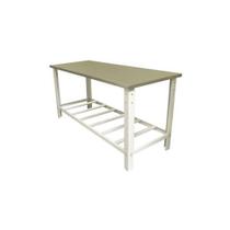 Mesa com tampo em inox 190 x 90 cm com grade inferior cristalaço