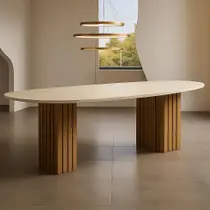 Mesa com Tampo Orgânico com Vidro 75x200x100cm Mesa com Tampo Orgânico com Vidro 75x200x100cm