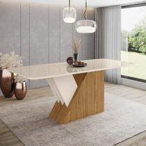 Mesa com Vidro com Canto Arredondado 200 Cm Lucena Henn